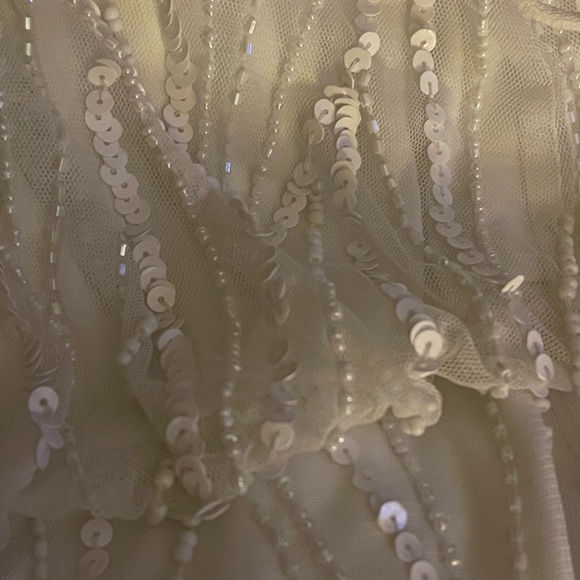 NWT Adrianna Papell size 14 Long Ivory Beaded Gown - Picture 16 of 16